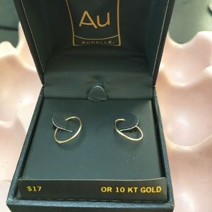 10K yellow gold thin dainty hoops